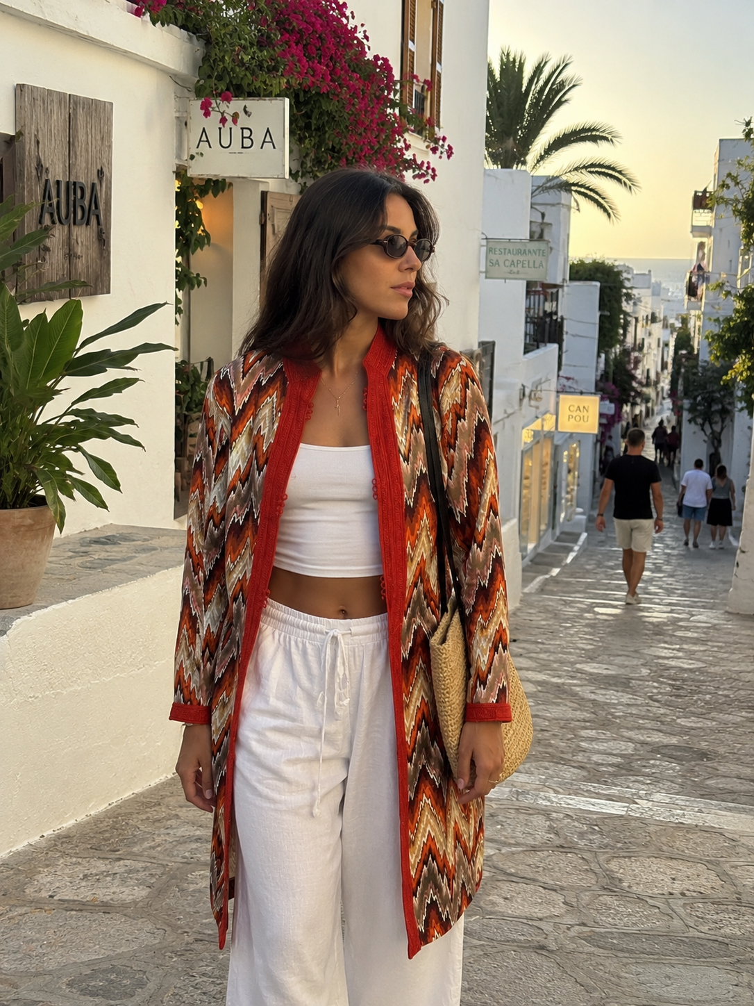 Orange Ikat Long Jacket