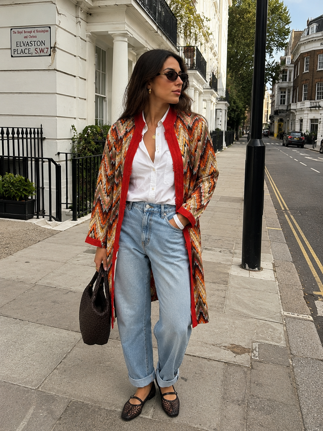 Orange Ikat Long Jacket