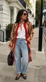 Orange Ikat Long Jacket