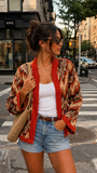 Orange Ikat short Jacket
