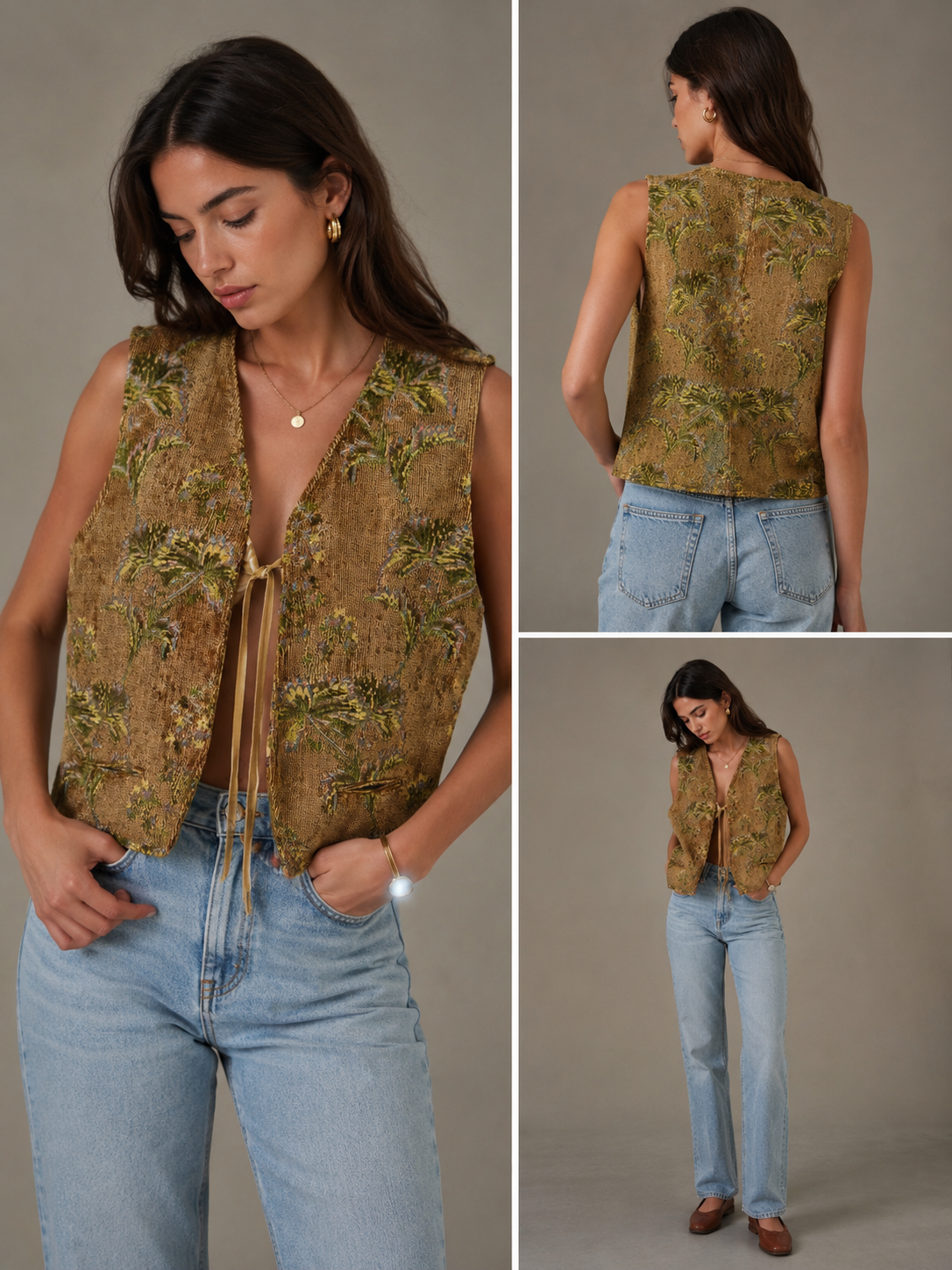 Palmier Velvet Vest