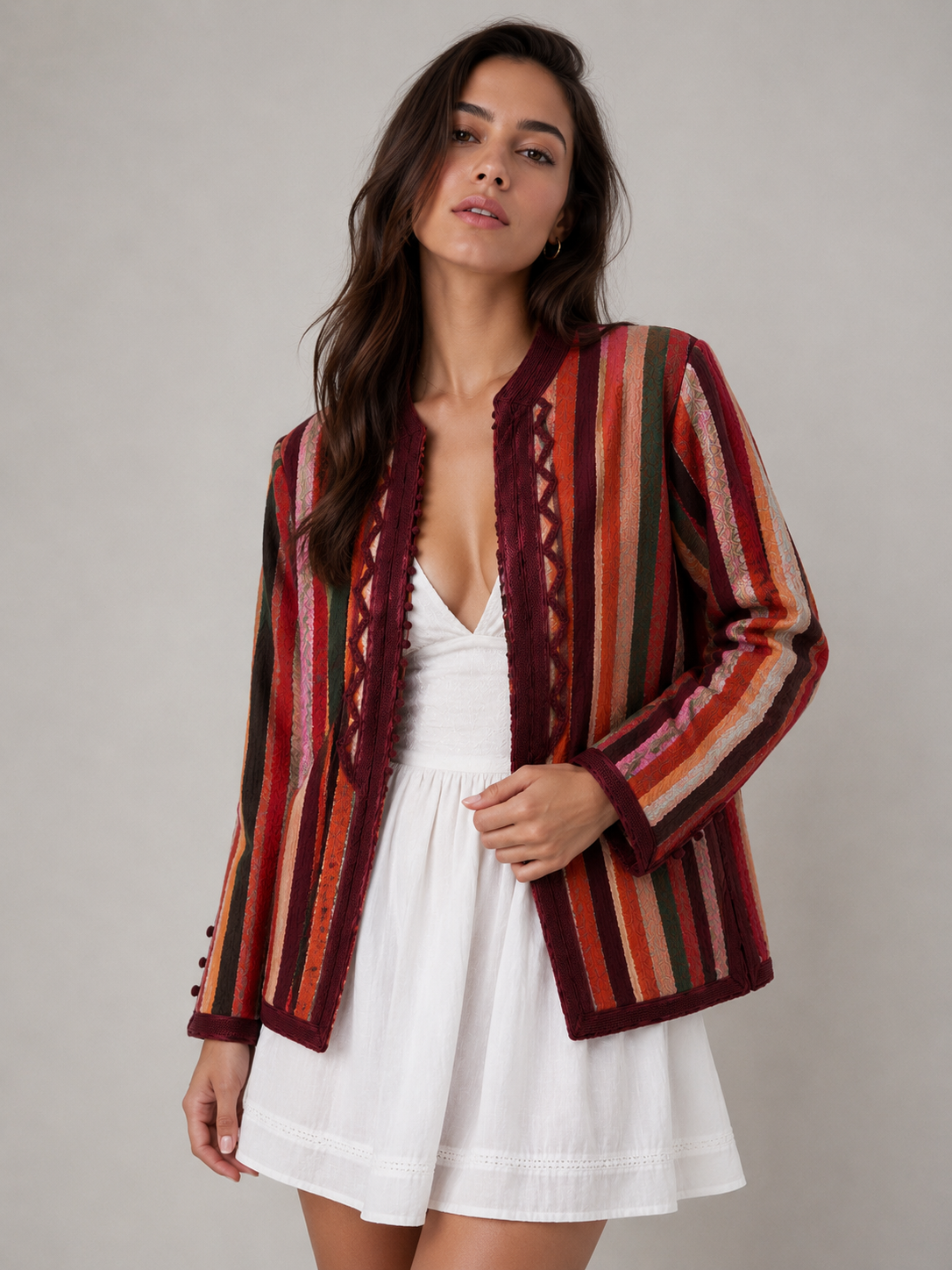 Sunset Stripes linen Jacket