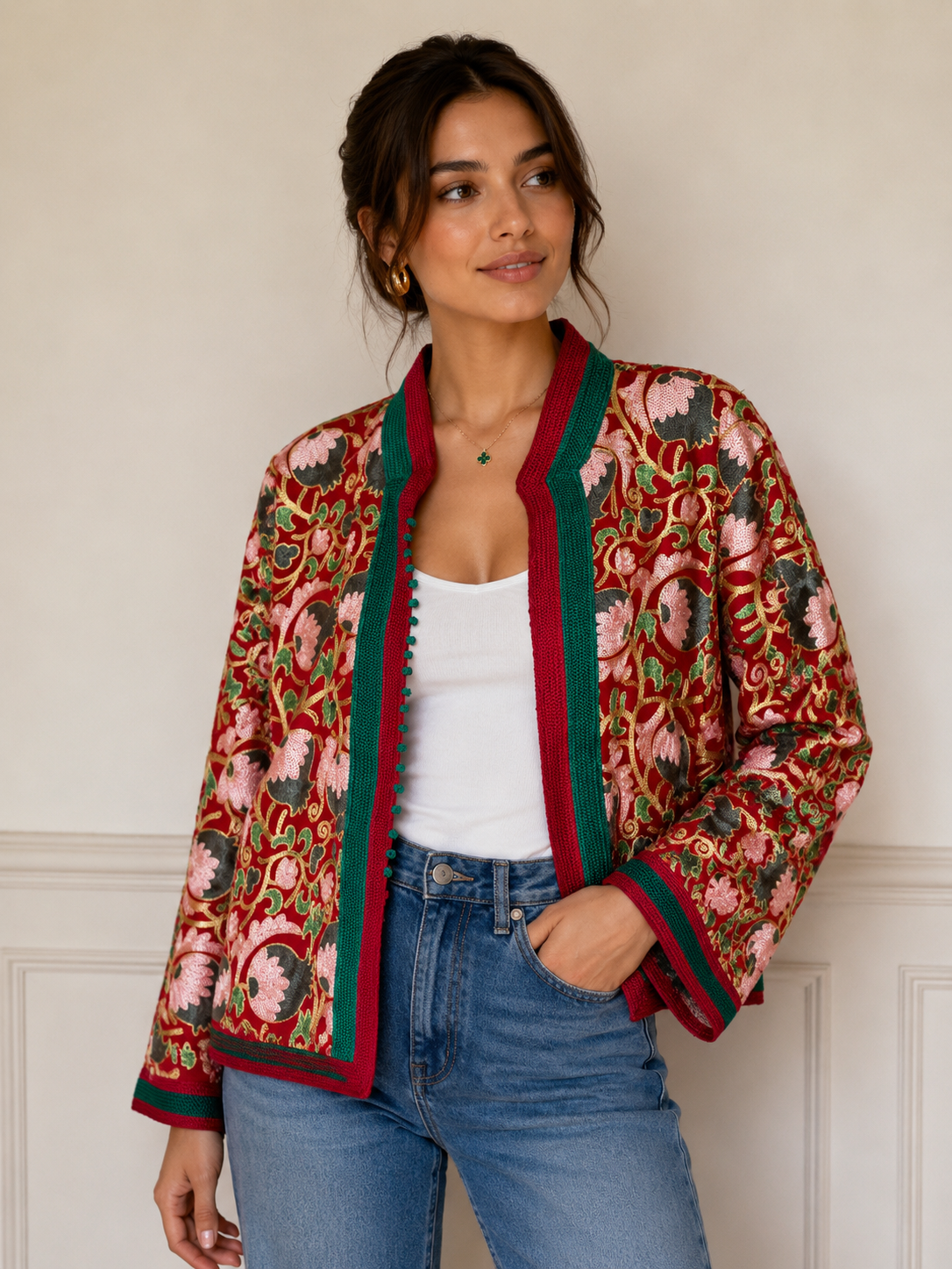 The Jardin Jacket - Burgundy