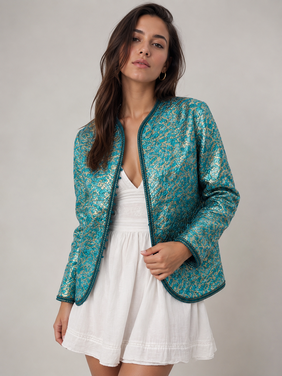 Metallic Turquoise Jacket