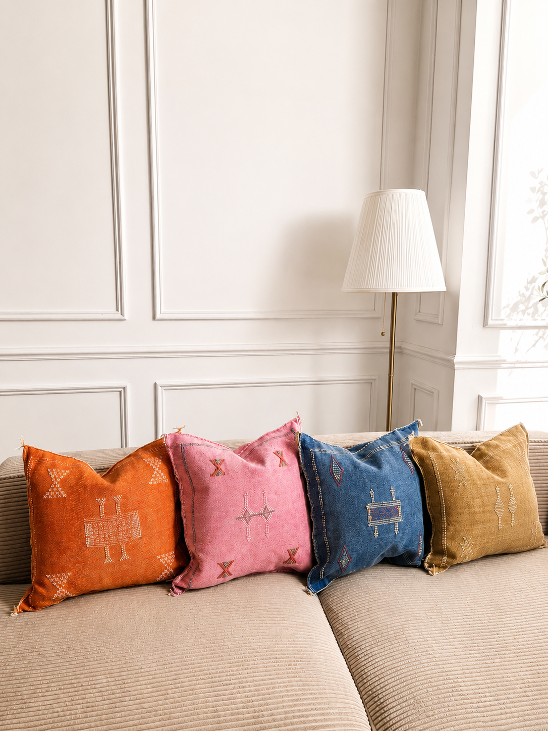 Cactus Silk Cushion Cover - Natural Beige