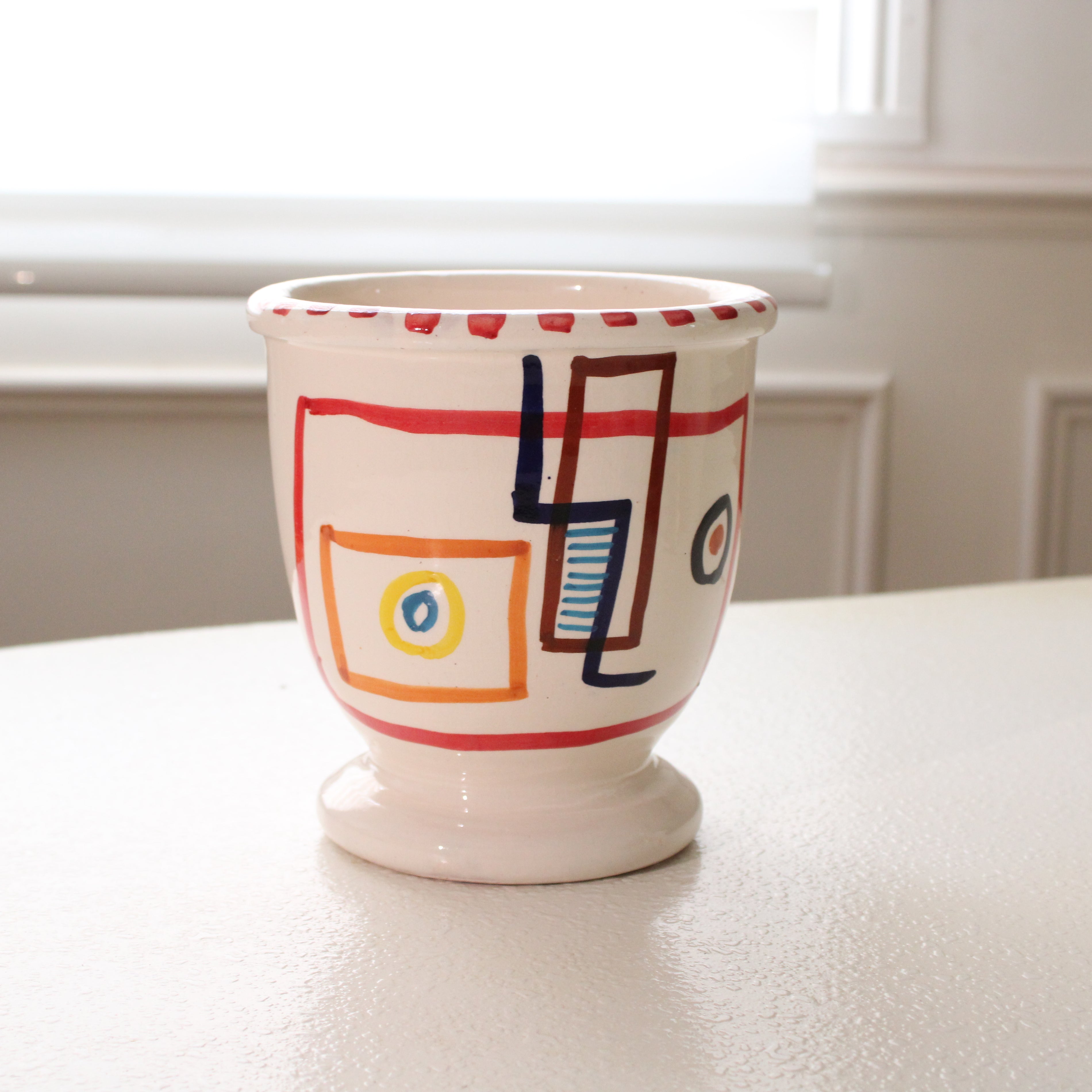 #01 - Abstract Art Ceramic Vase - Red