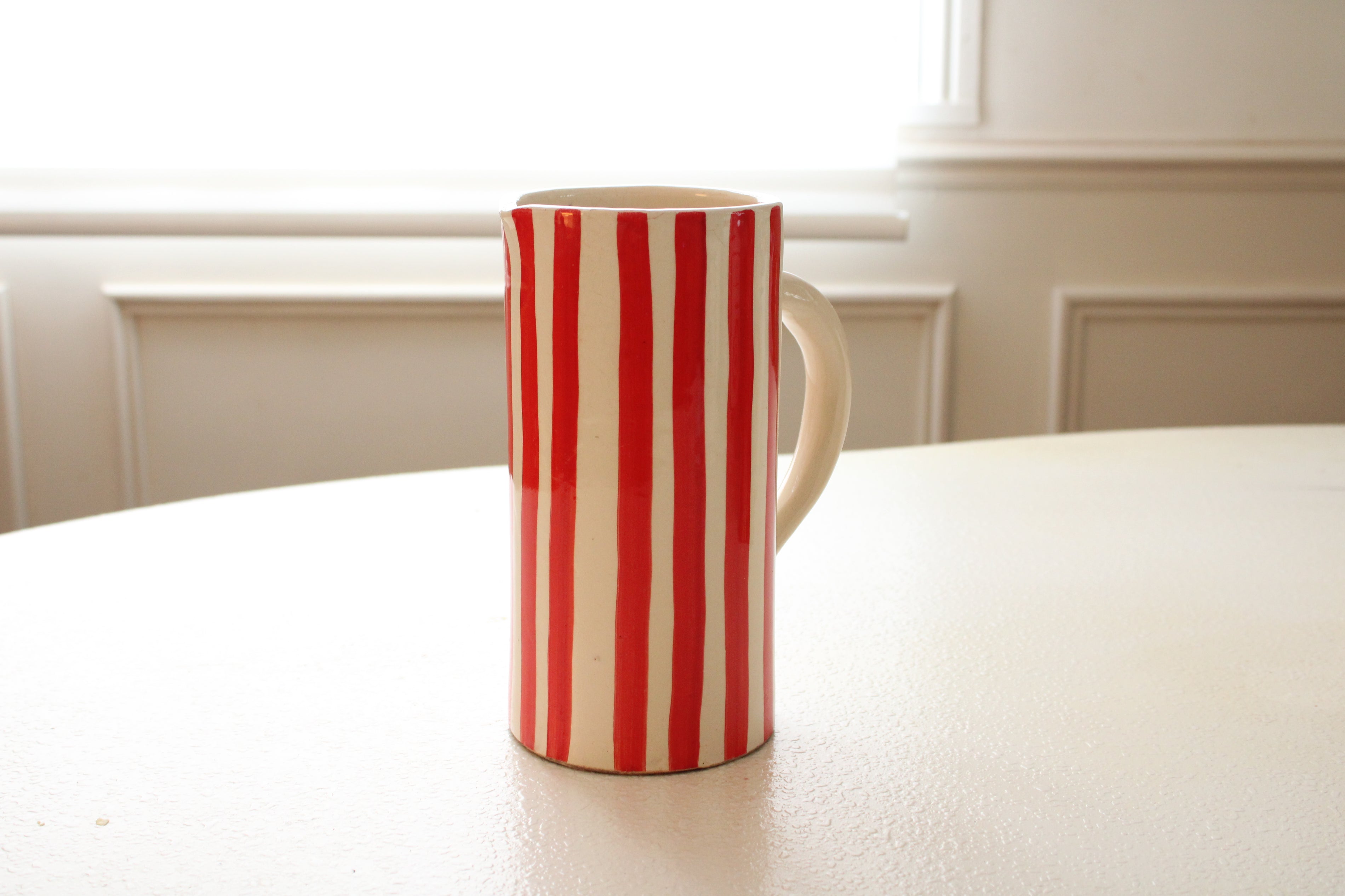 #05 - Red Stripe Ceramic Pitcher