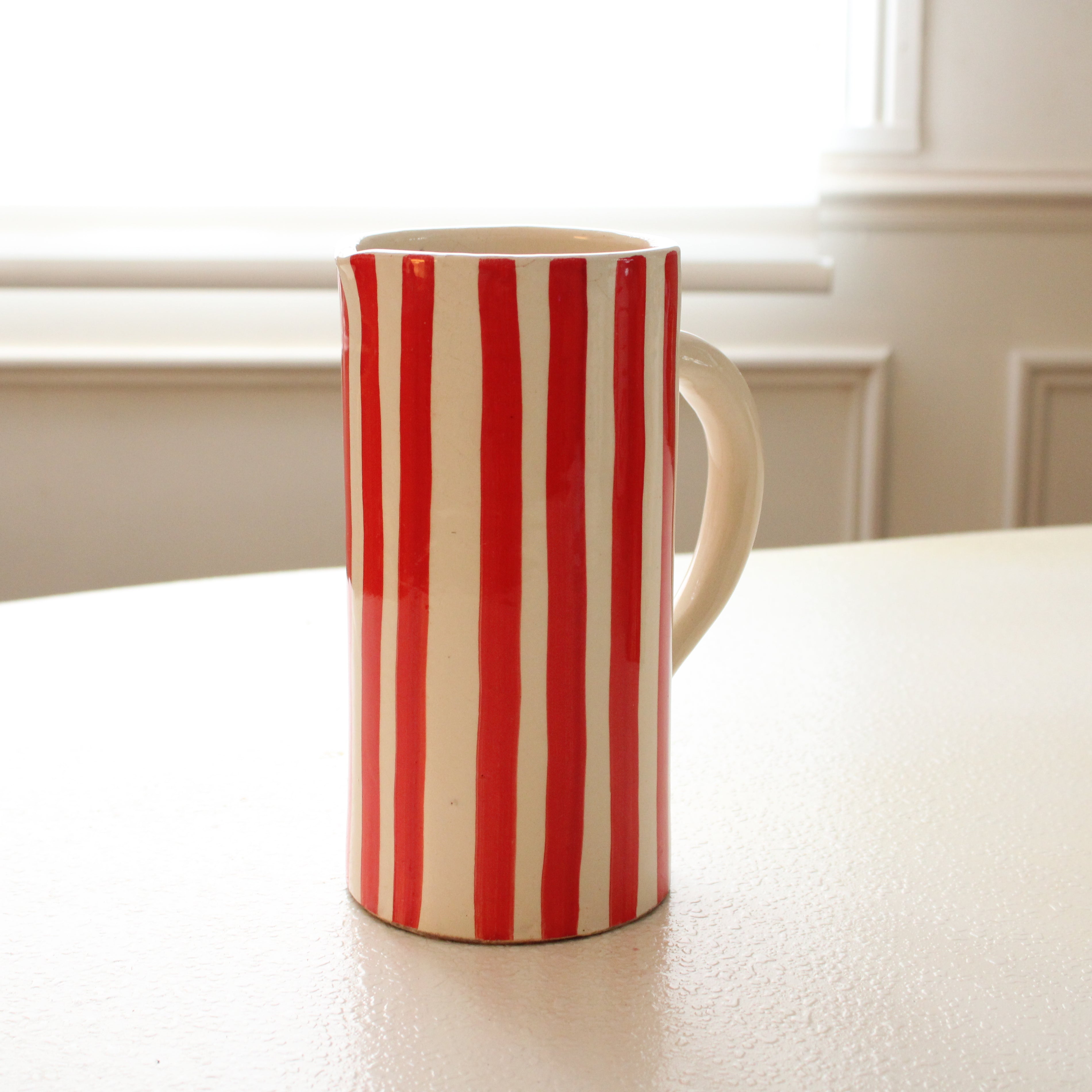 #05 - Red Stripe Ceramic Pitcher