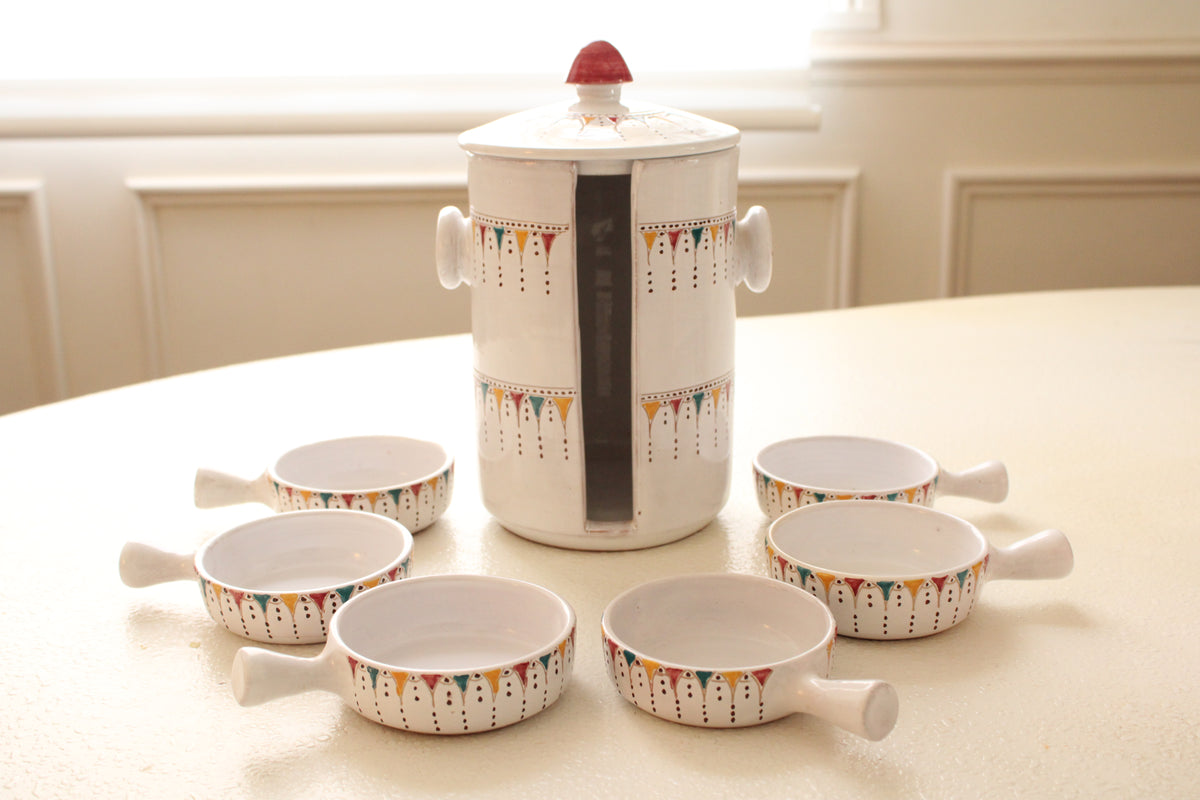 #06 - Hand-Painted Ceramic Serving Set (7 Pieces)