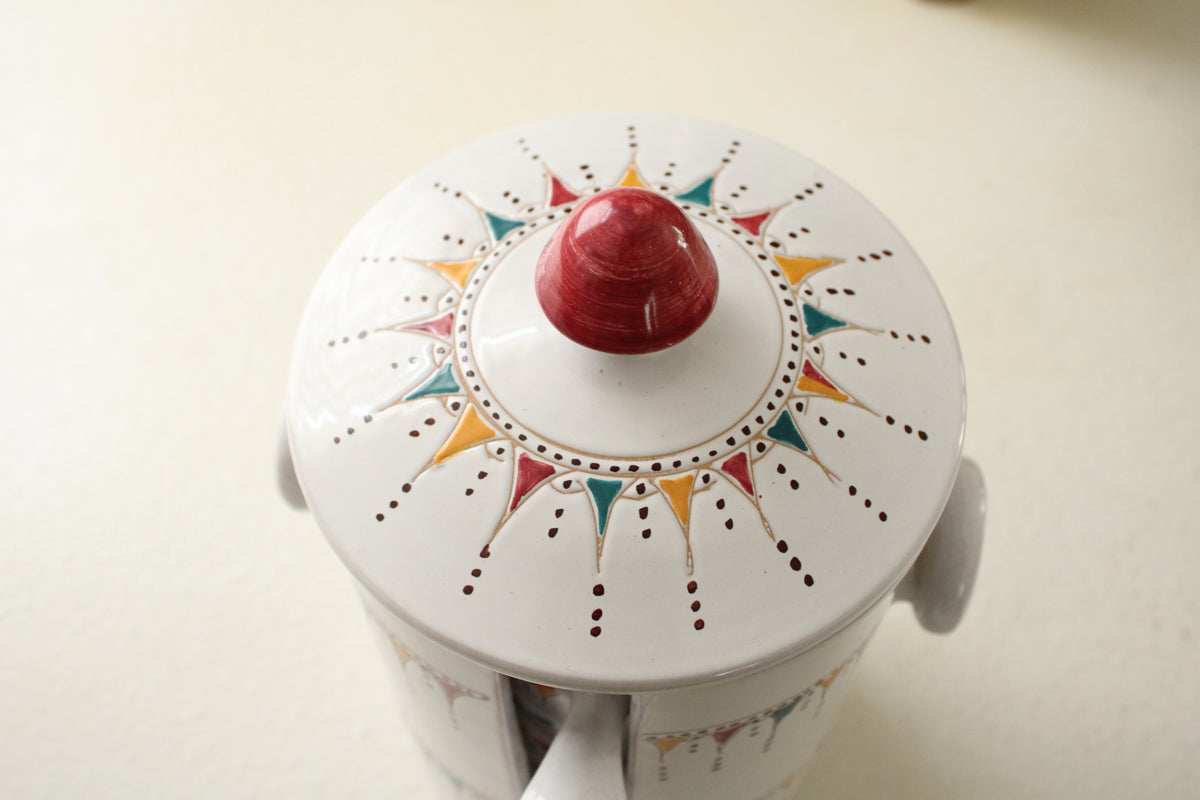 #06 - Hand-Painted Ceramic Serving Set (7 Pieces)