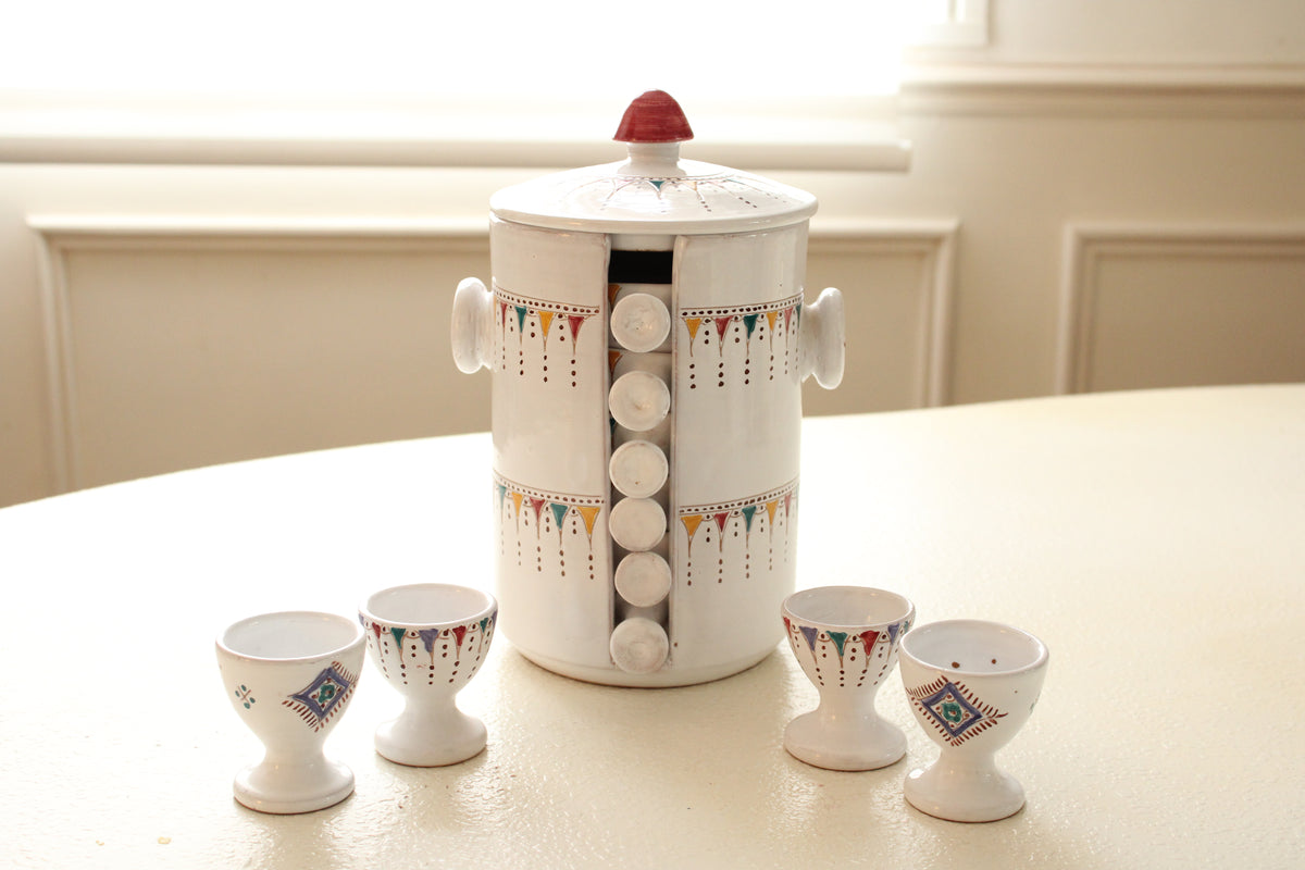 #06 - Hand-Painted Ceramic Serving Set (7 Pieces)