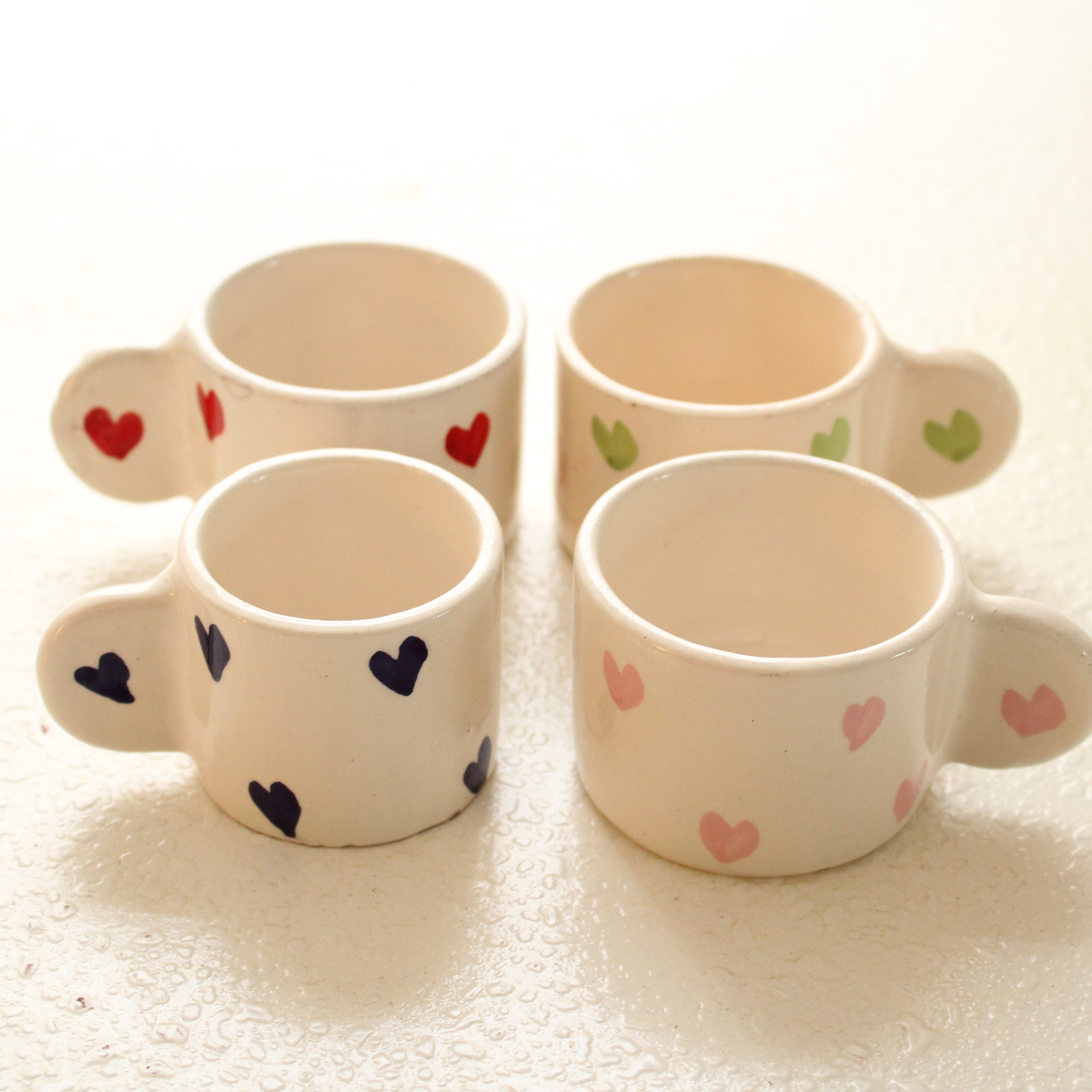#10 - Coloured Heart Espresso Cups (Set of 4)