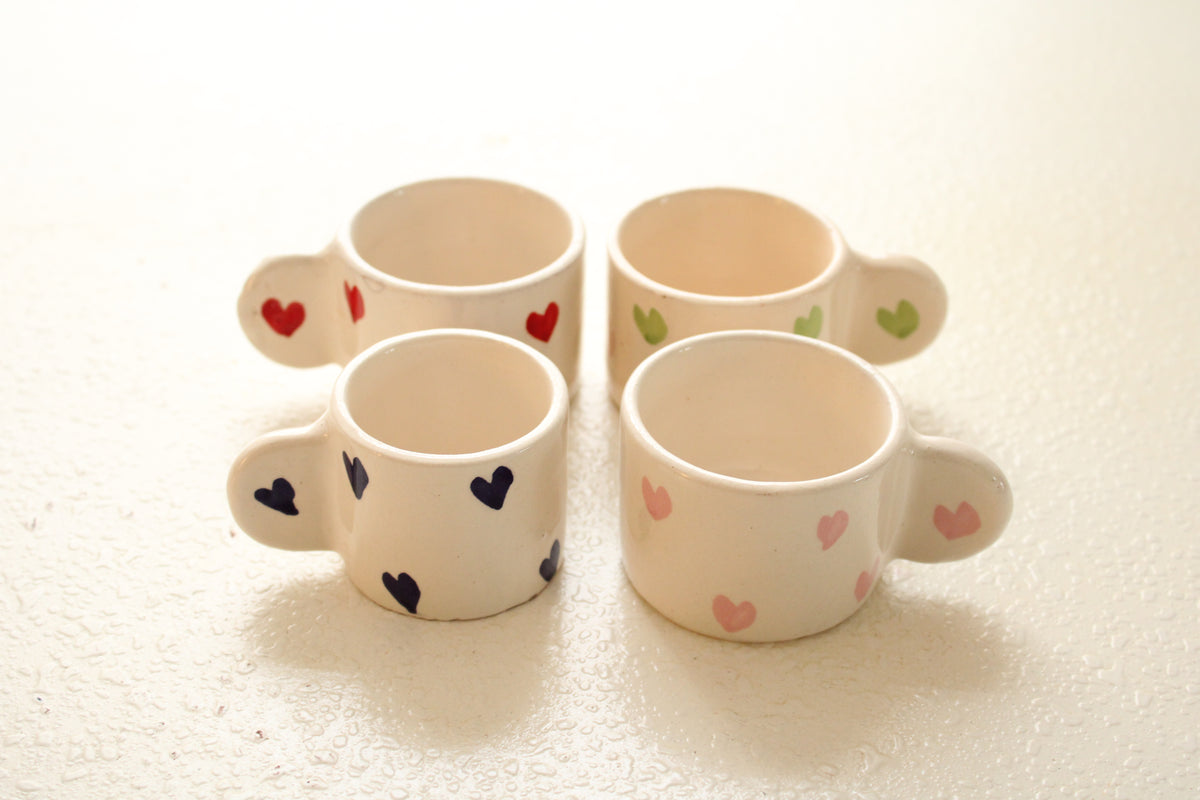#10 - Coloured Heart Espresso Cups (Set of 4)