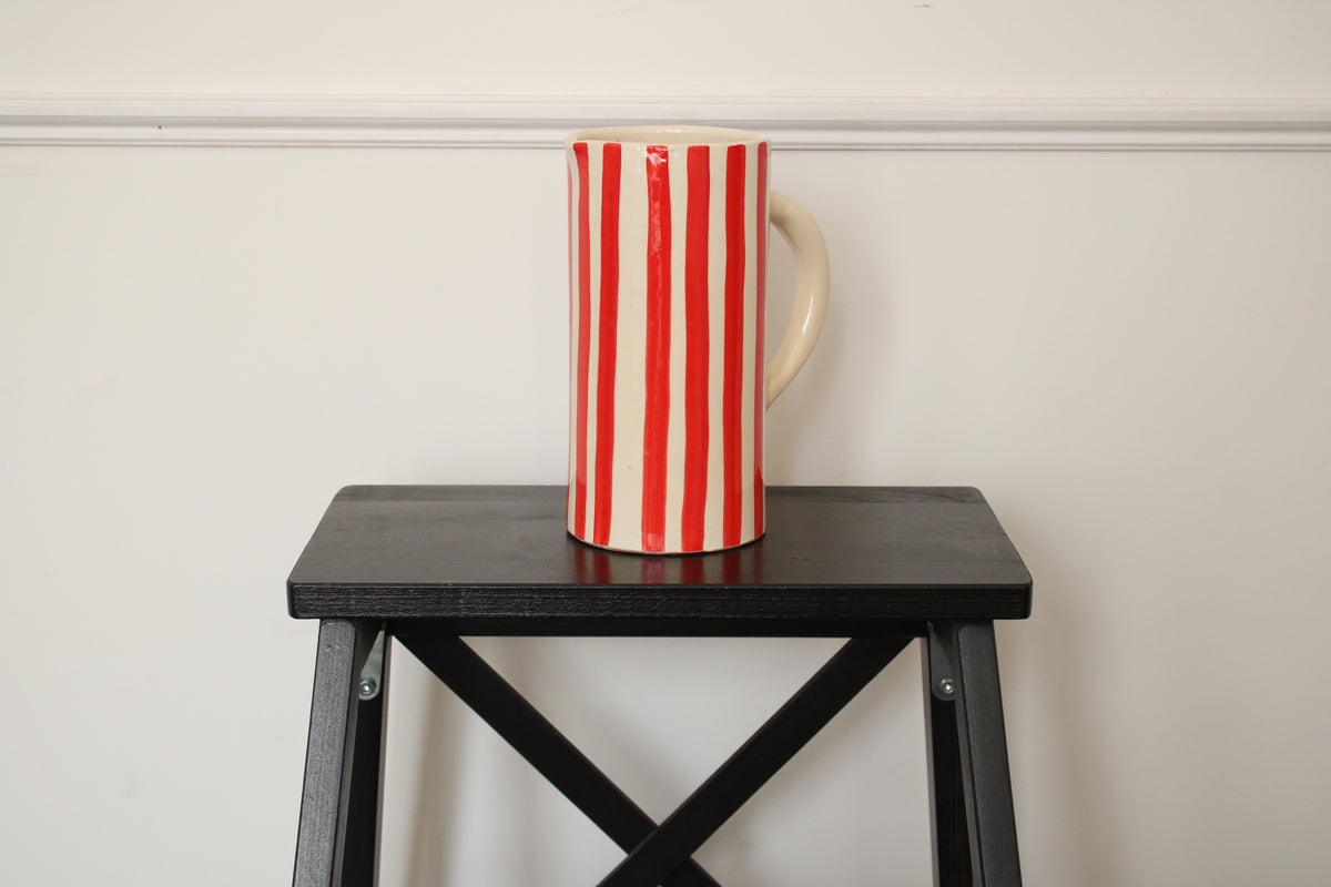 #05 - Red Stripe Ceramic Pitcher