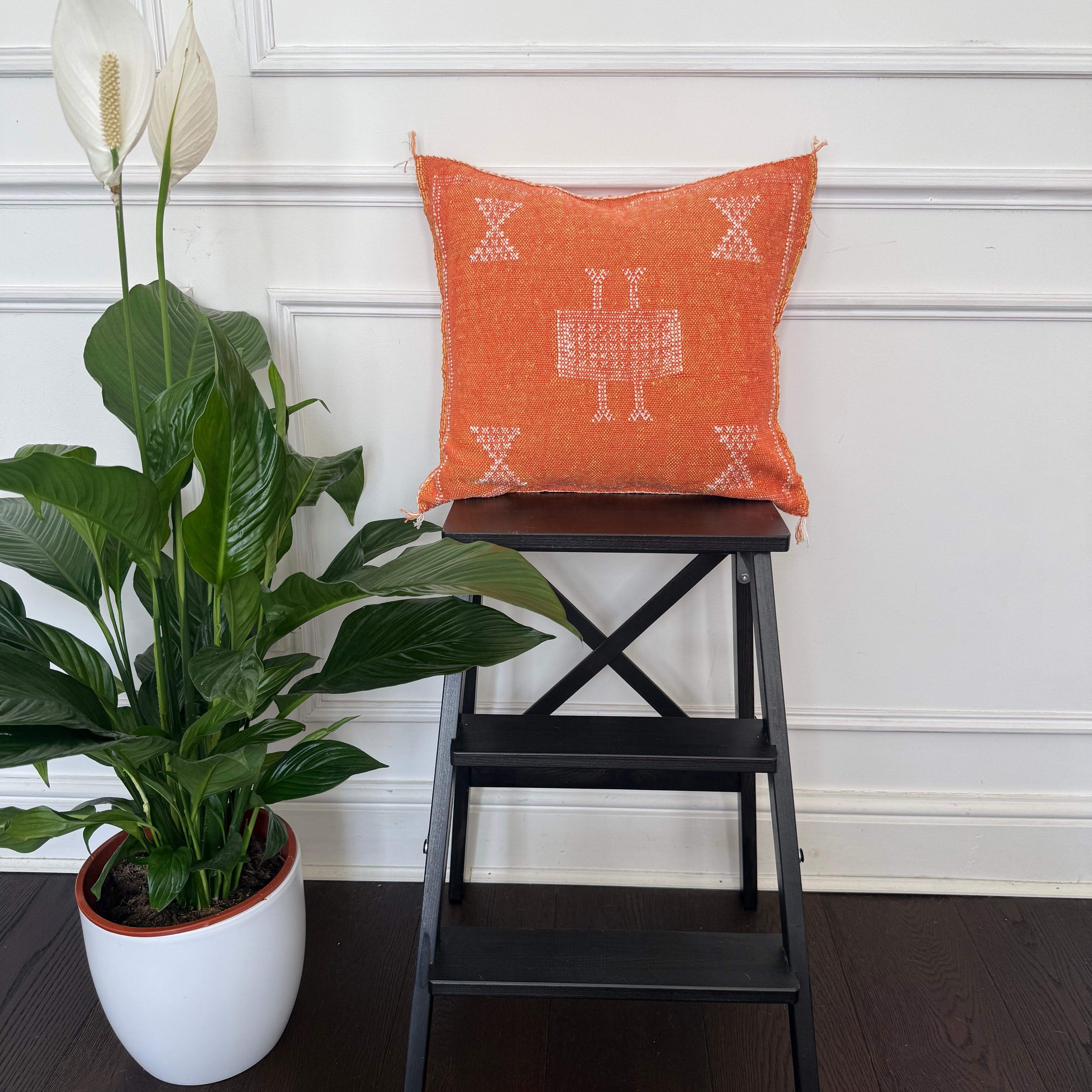 Cactus Silk Cushion Cover - Washed Orange