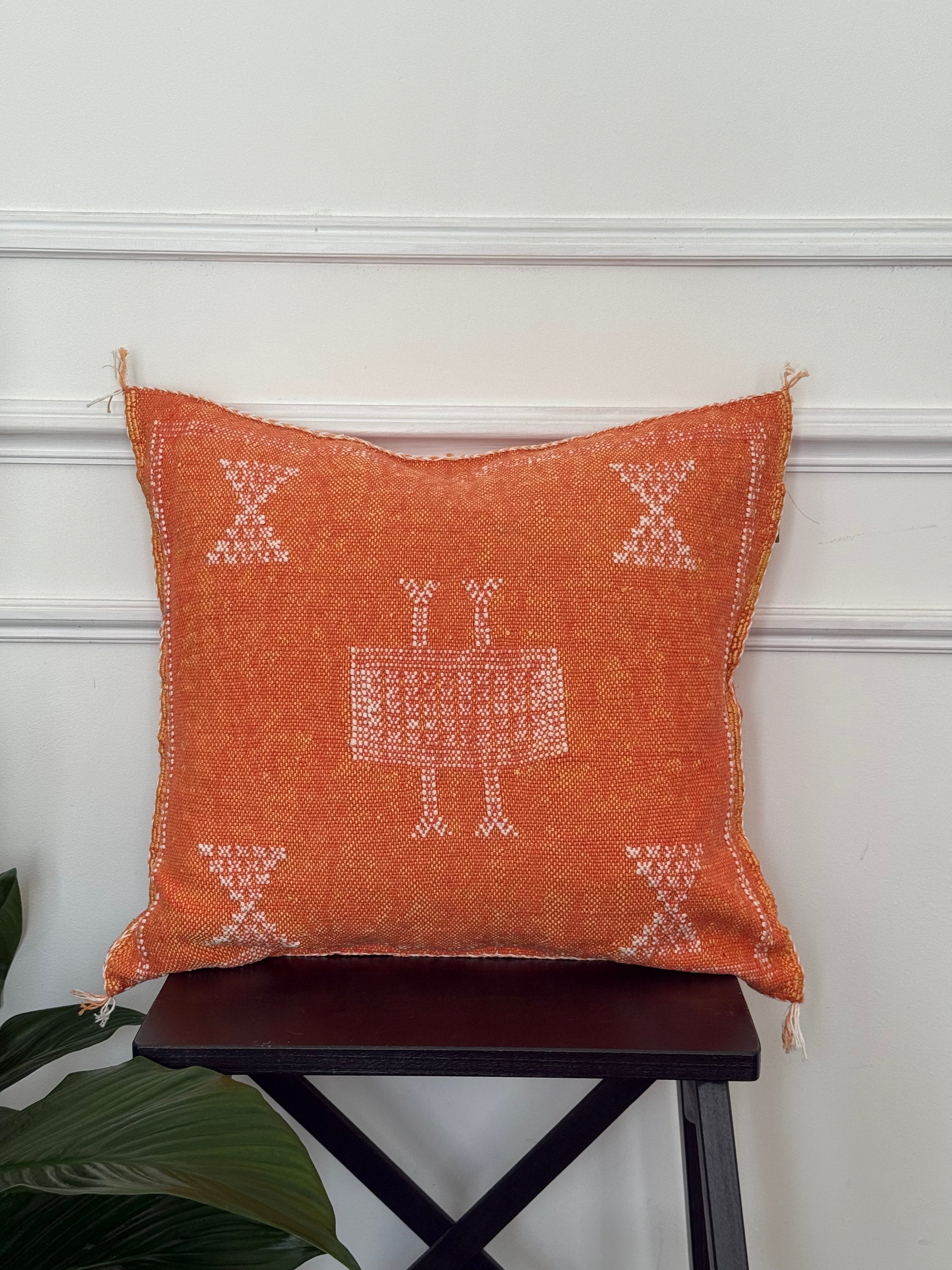 Housse de coussin en soie de cactus - Rose poudré