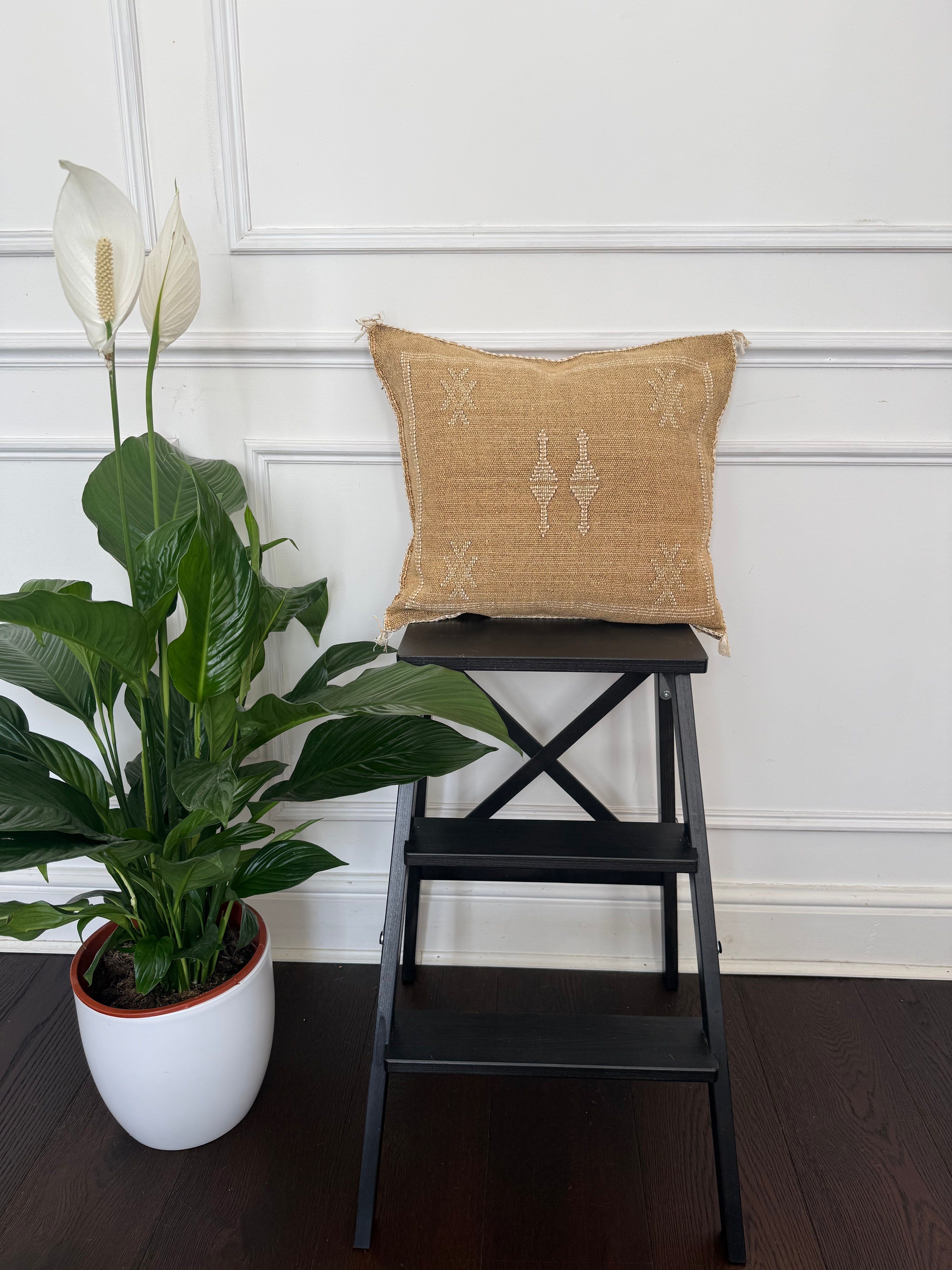 Housse de coussin en soie de cactus - Rose poudré