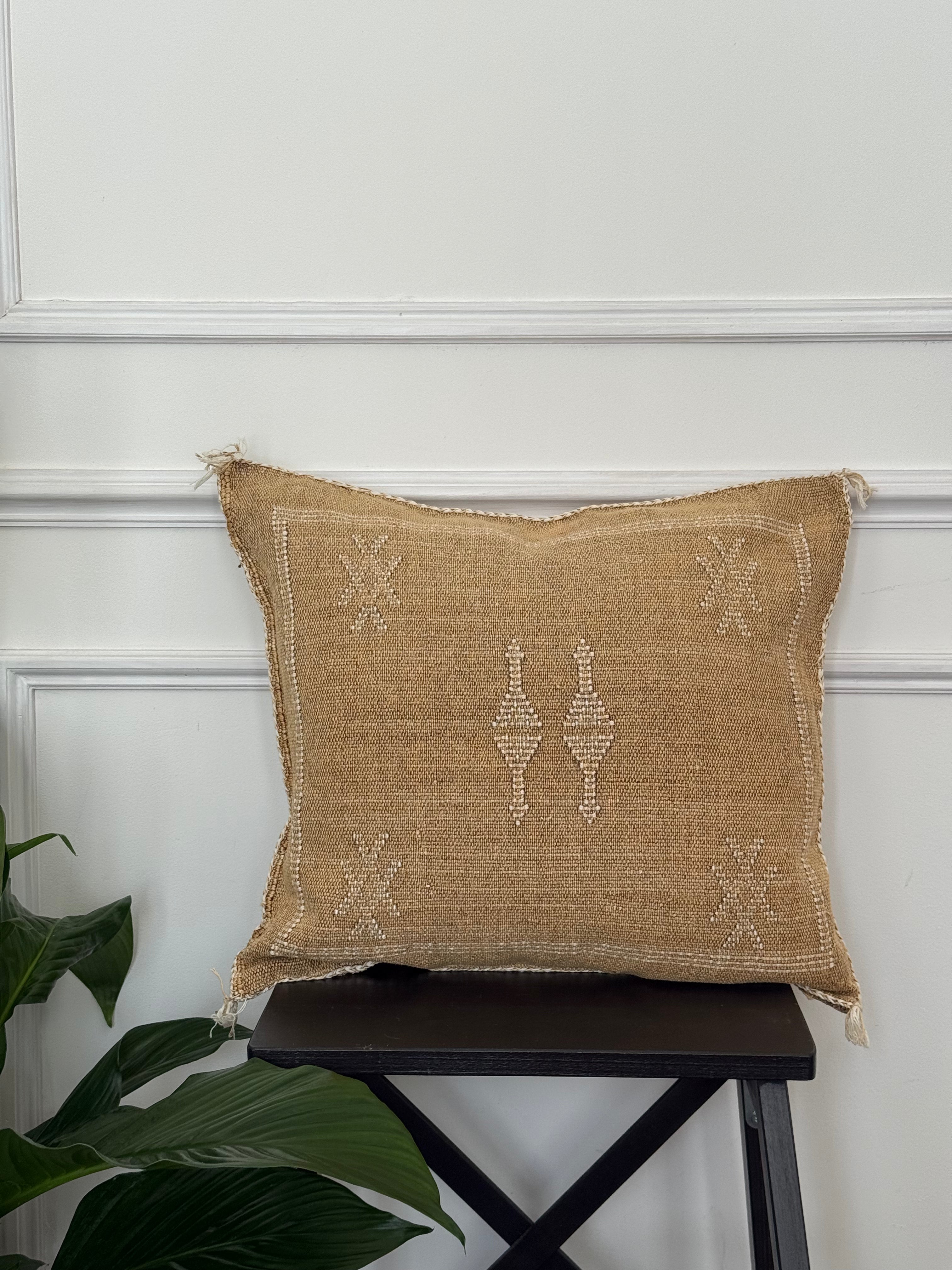 Housse de coussin en soie de cactus - Rose poudré