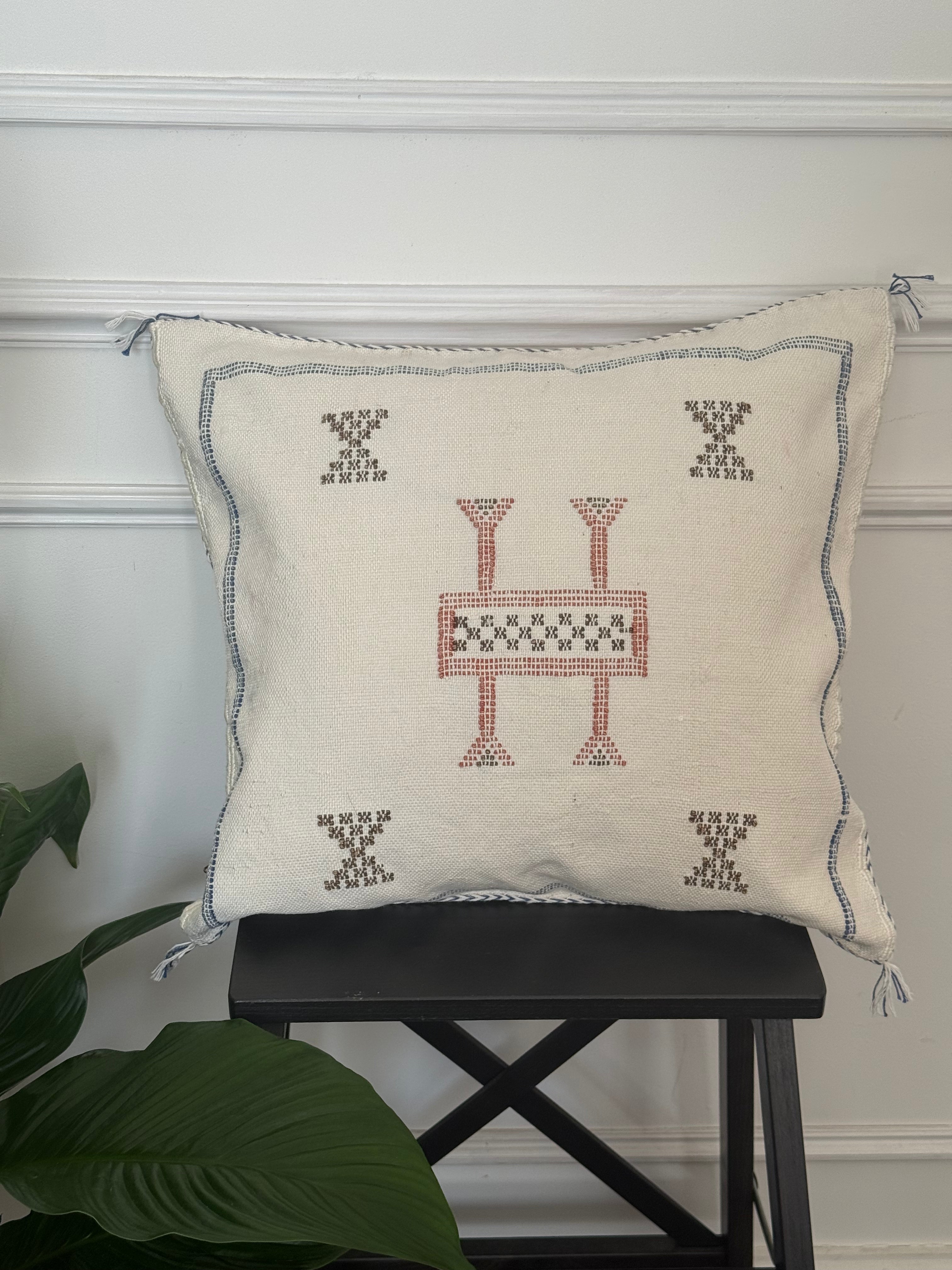 Housse de coussin en soie de cactus - Rose poudré