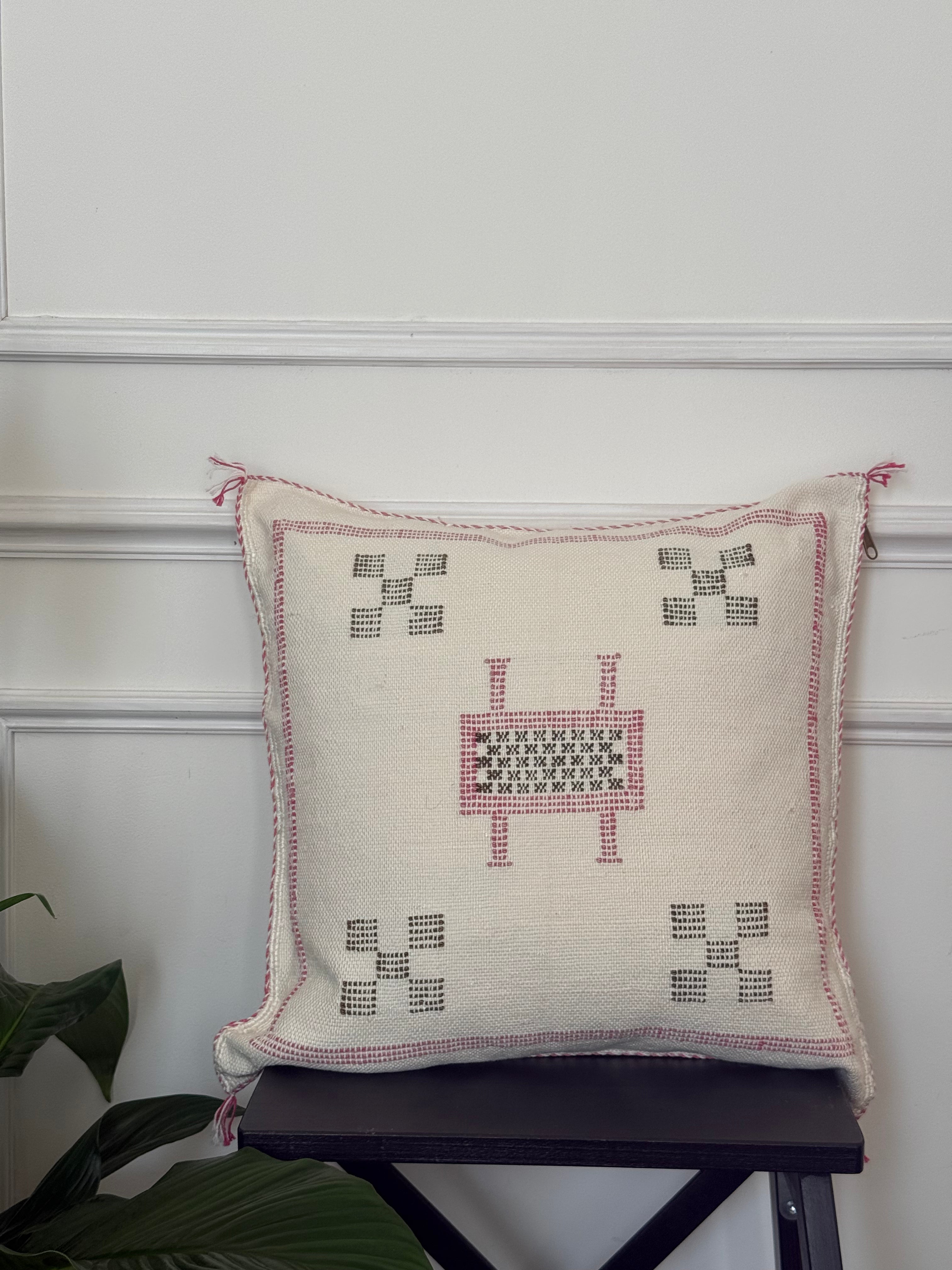 Housse de coussin en soie de cactus - Rose poudré