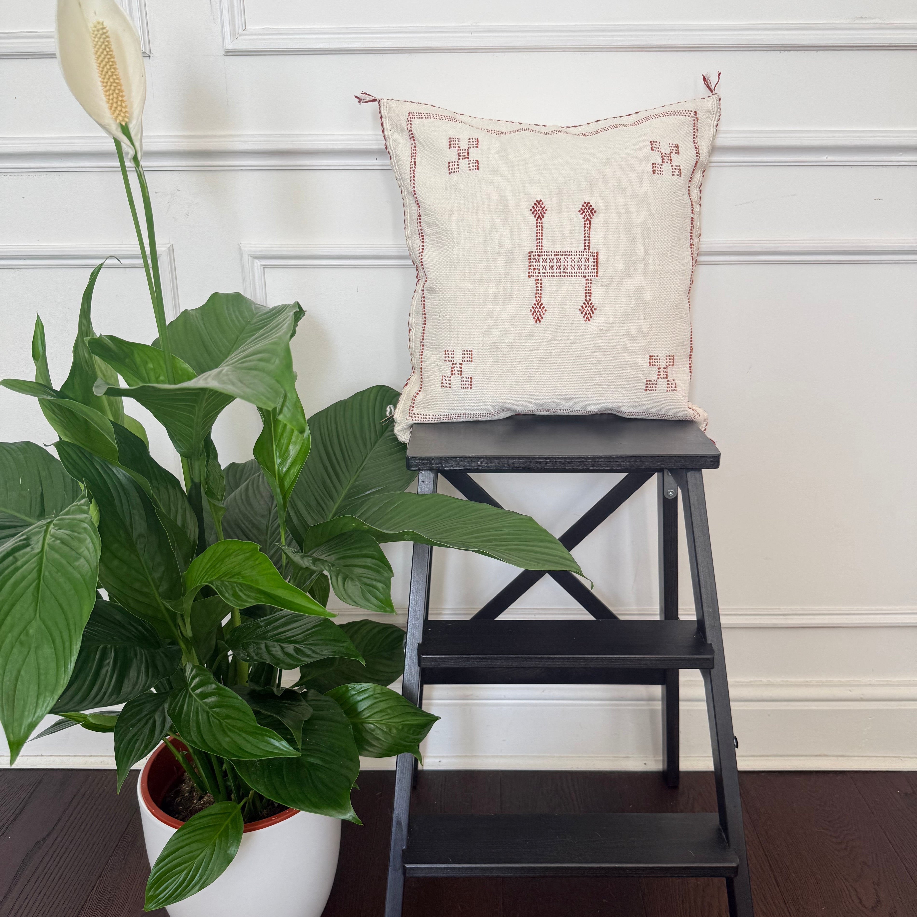 Housse de coussin en soie de cactus - Rose poudré
