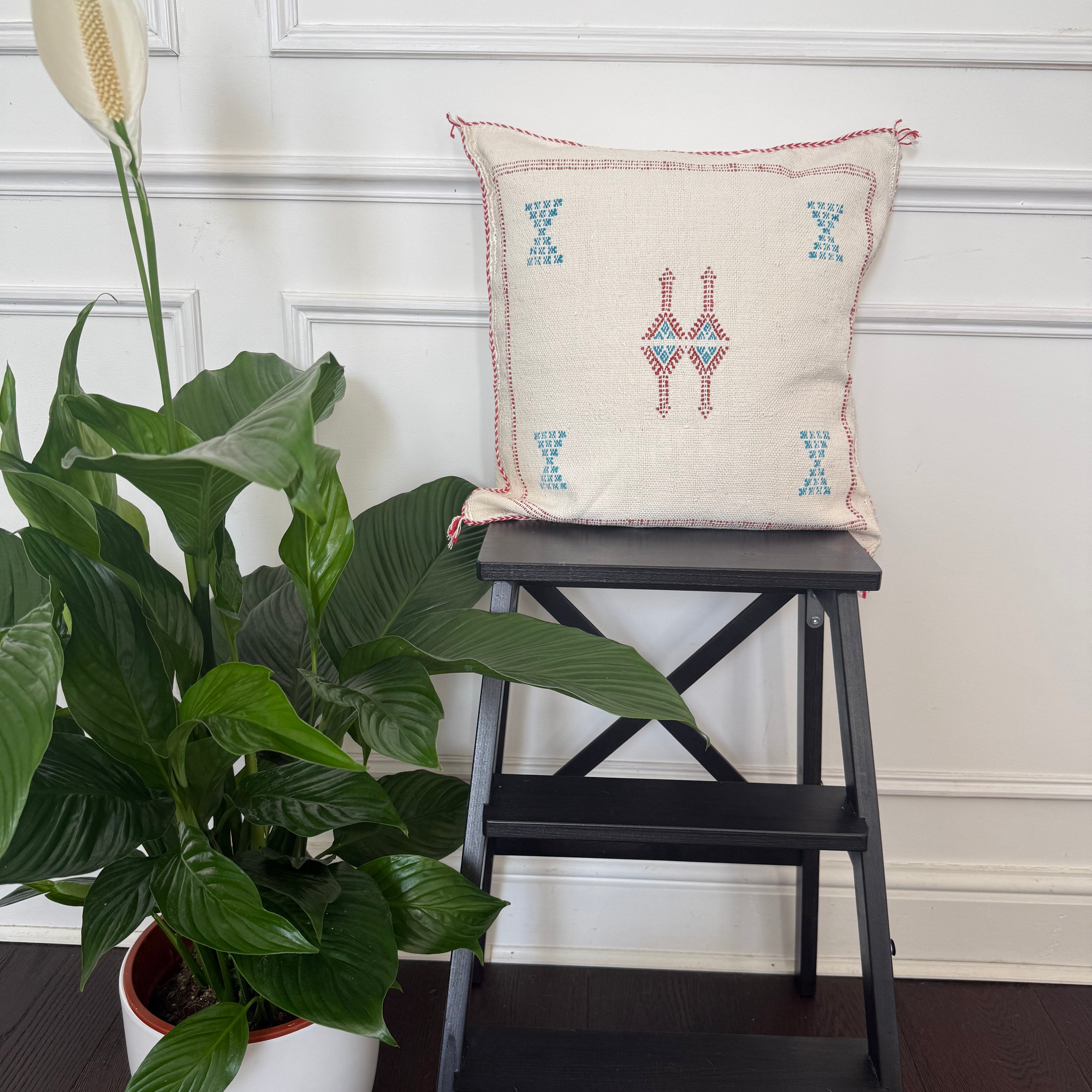 Housse de coussin en soie de cactus - Rose poudré