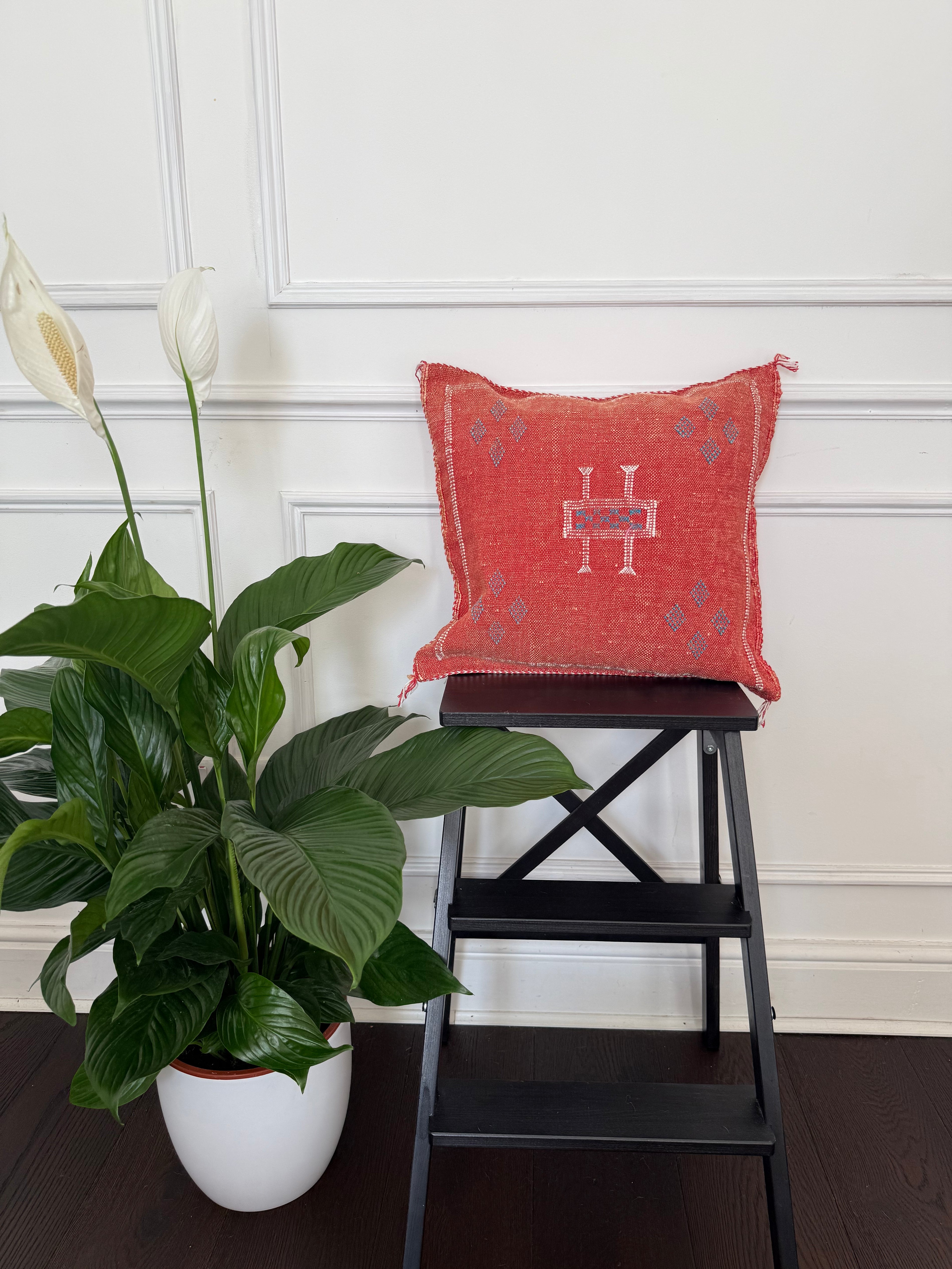 Housse de coussin en soie de cactus - Rose poudré