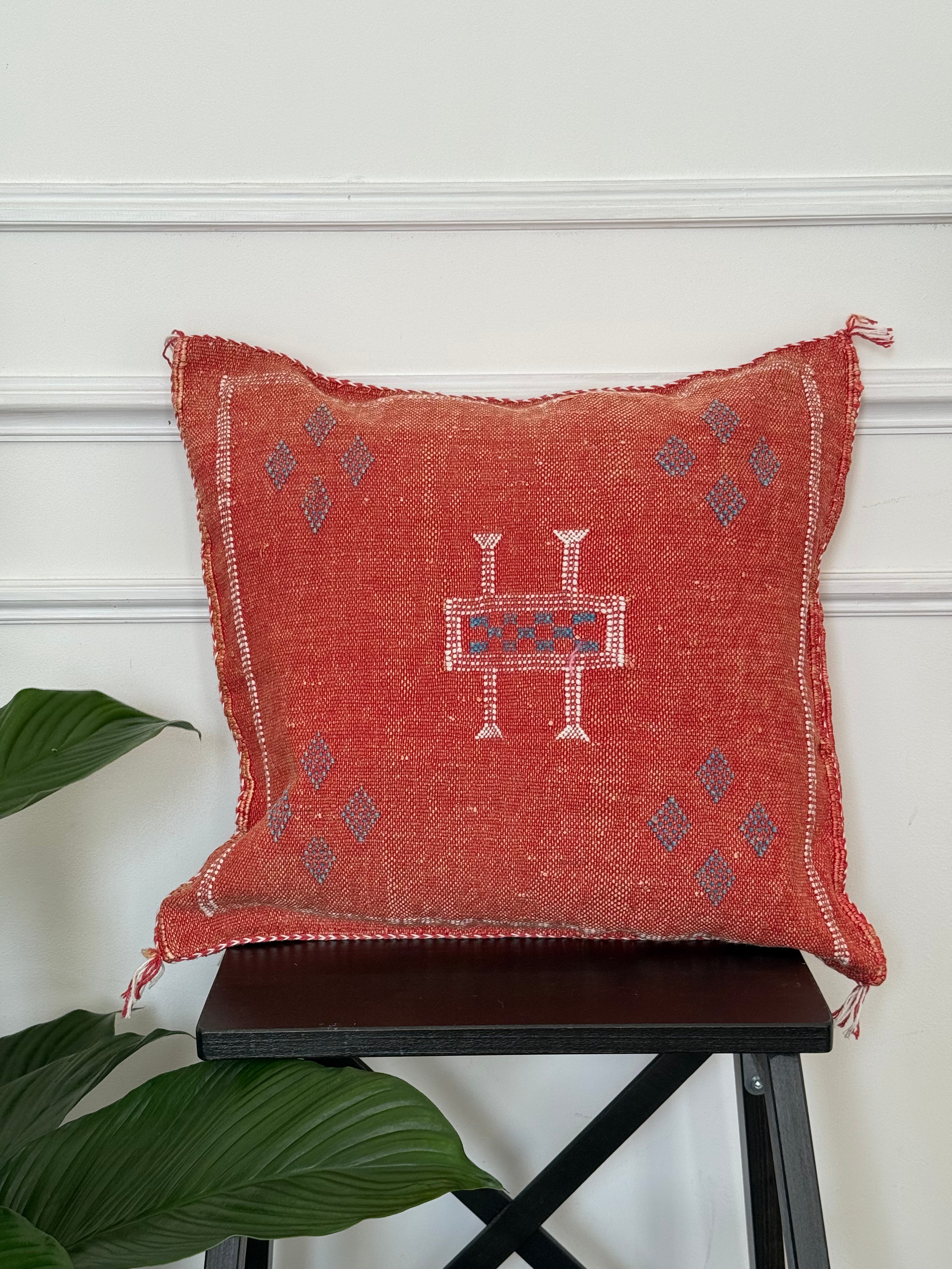 Housse de coussin en soie de cactus - Rose poudré