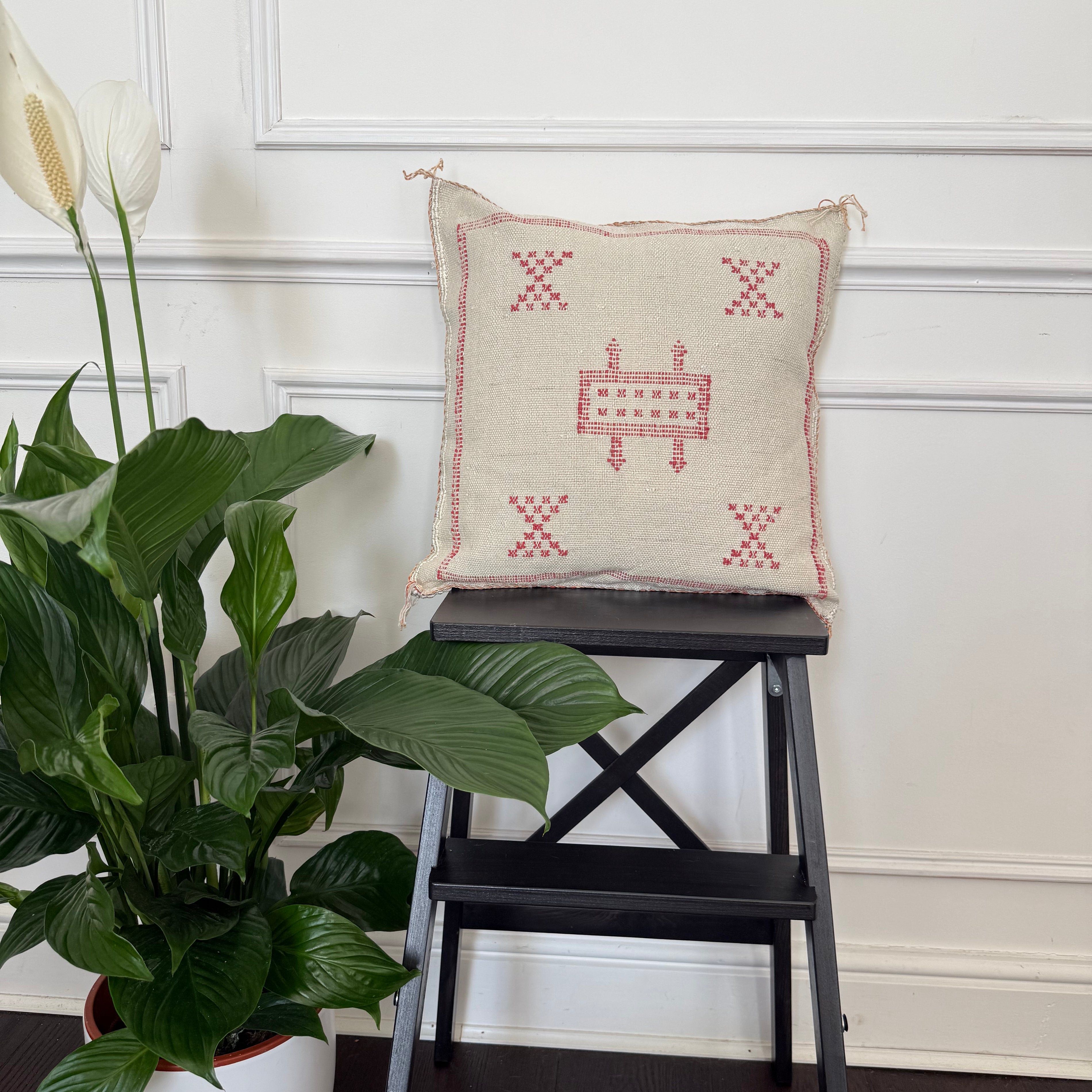 Housse de coussin en soie de cactus - Rose poudré