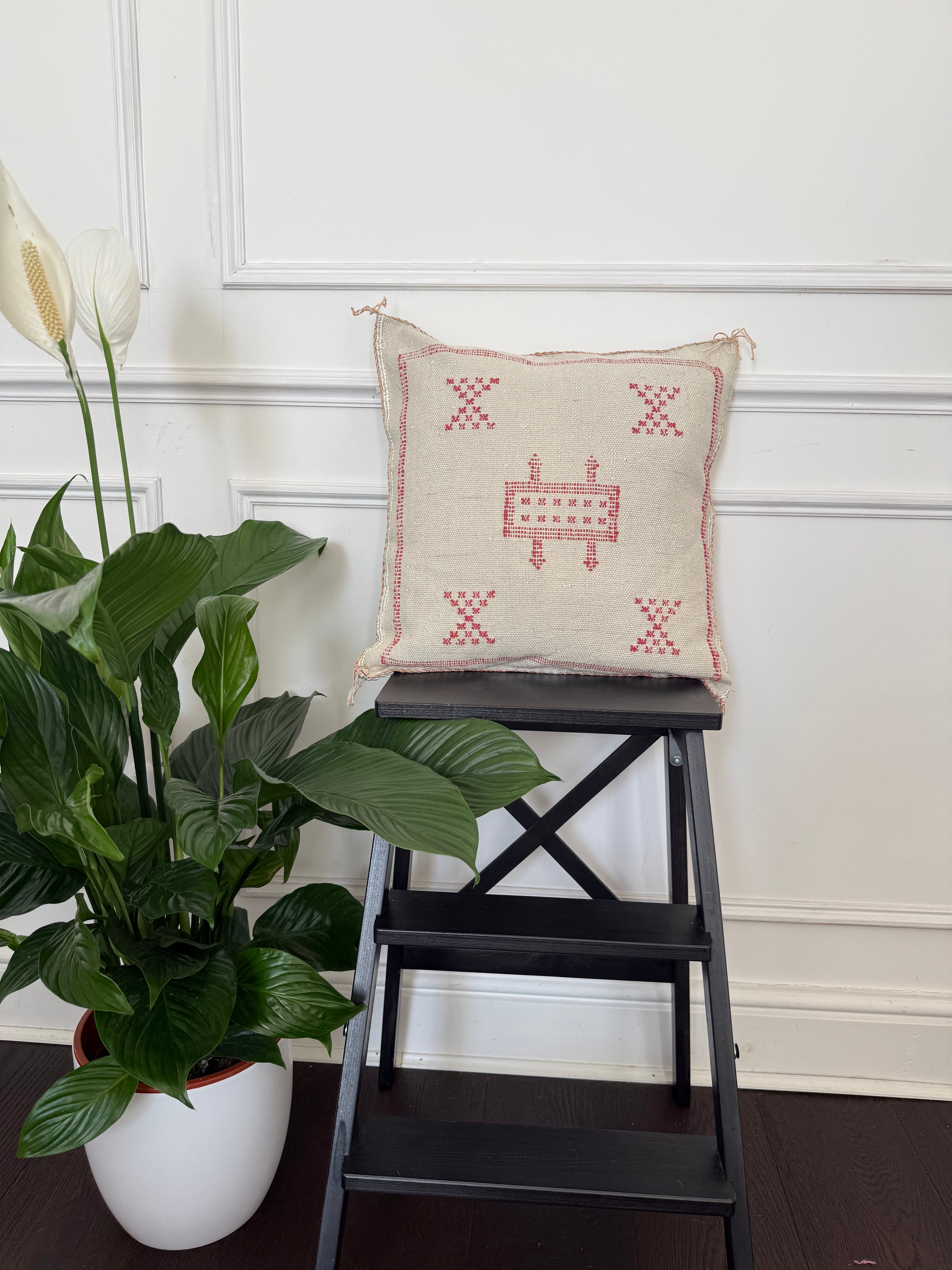 Housse de coussin en soie de cactus - Rose poudré