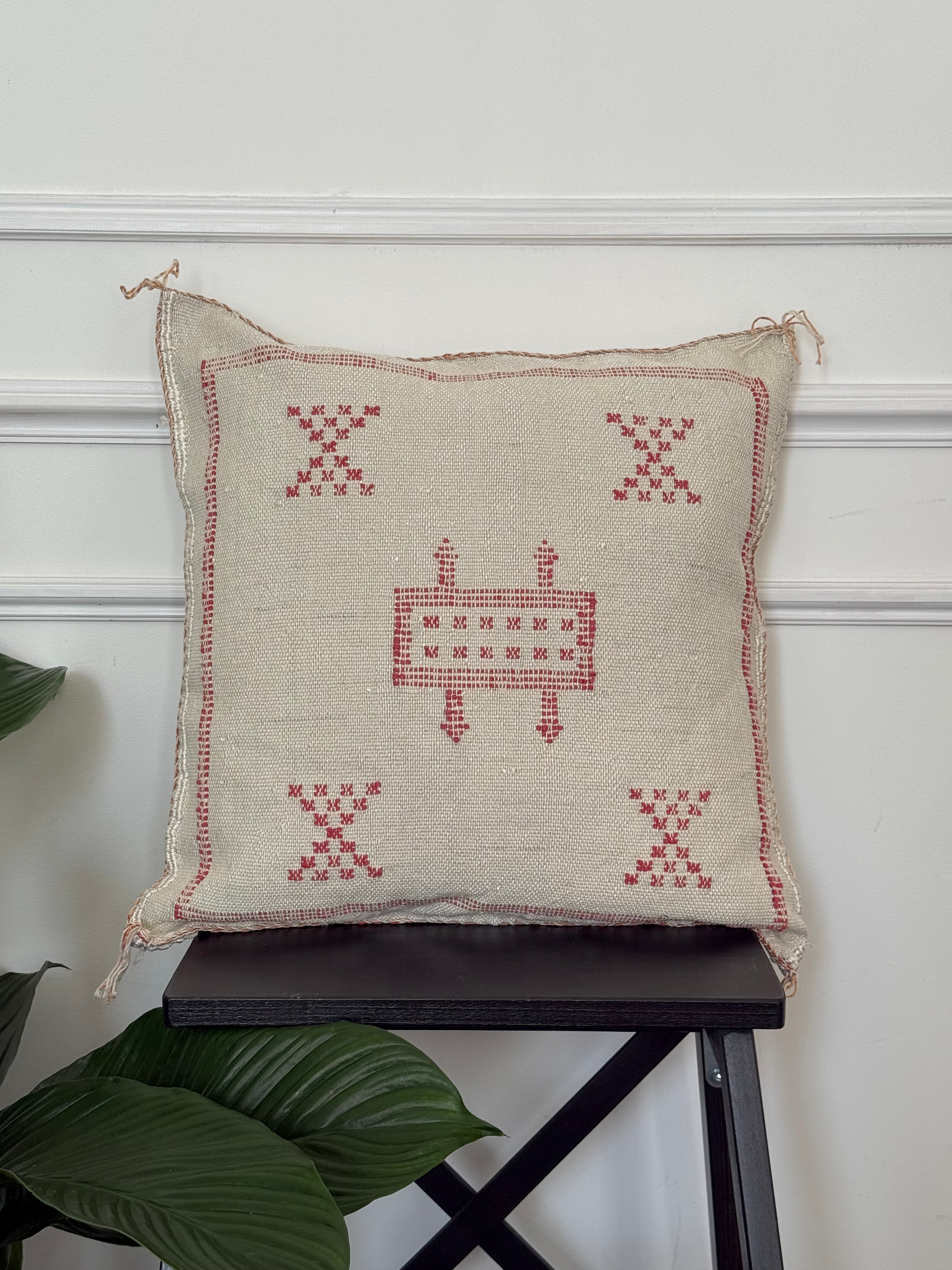 Housse de coussin en soie de cactus - Rose poudré