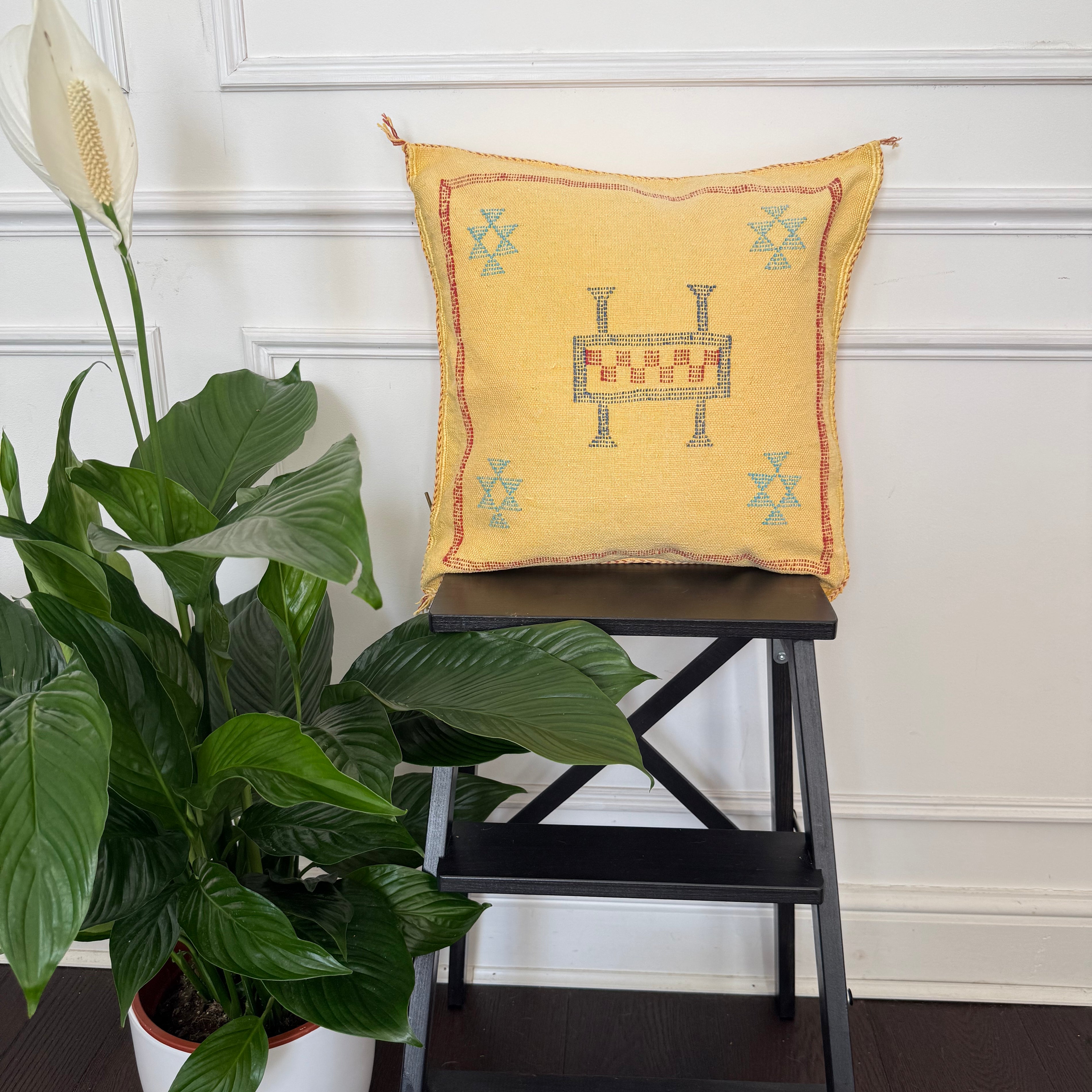 Housse de coussin en soie de cactus - Rose poudré