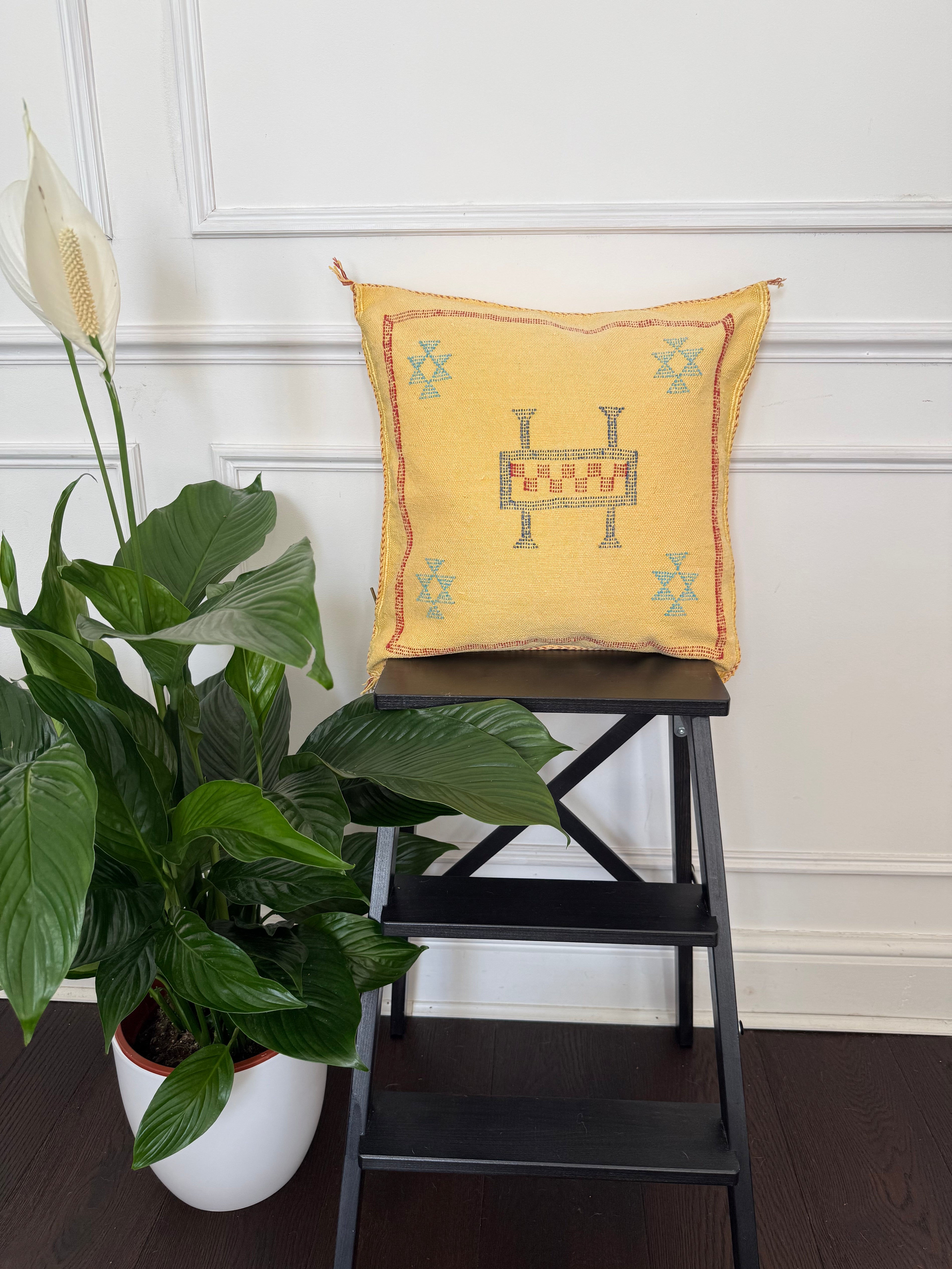 Housse de coussin en soie de cactus - Rose poudré